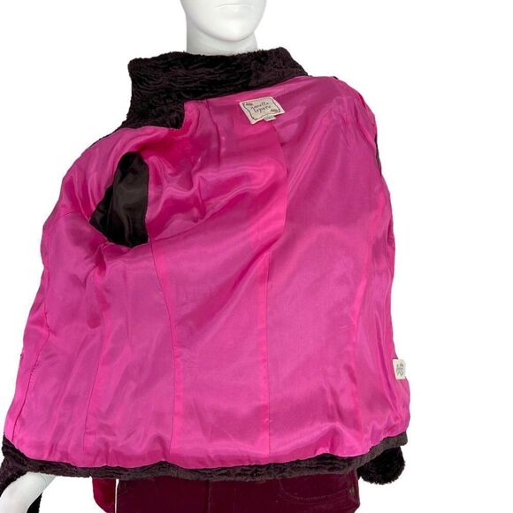 Nanette Lepore Chocolate Brown Crushed Velvet Cropped Evening Jacket Pink Bow 2 - Picture 11 of 14